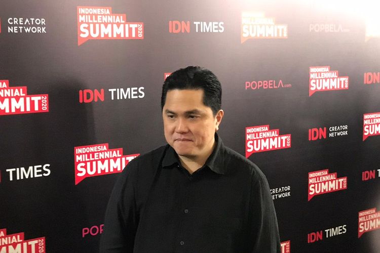 Menteri BUMN Erick Thohir di Jakarta, Jumat (17/1/2020).