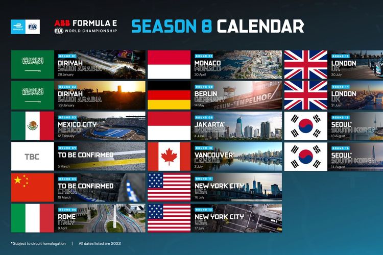 Kalender balap Formula E 2022 