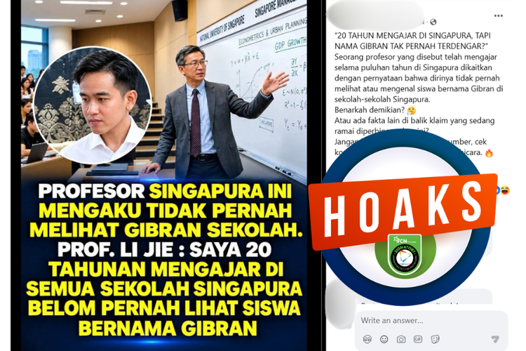 INFOGRAFIK: Hoaks Profesor Mengaku Tidak Pernah Lihat Gibran Bersekolah di Singapura