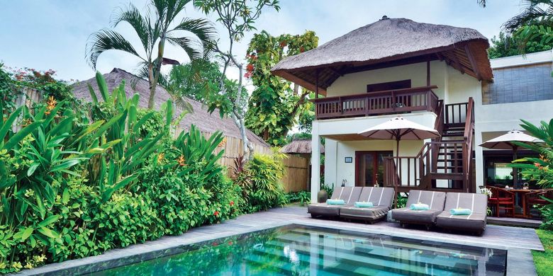 Cottage dengan dua kamar di penginapan Belmond Jimbaran Puri, Bali.