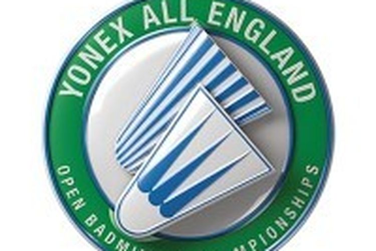 Logo kejuaraan bulu tangkis All England. All England adalah kompetisi bulu tangkis pertama di dunia.