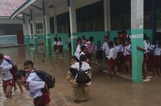 SDN 52 Buton Terendam Banjir, Pagar Sekolah Terpaksa Dijebol
