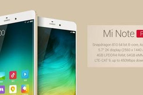 Xiaomi Rilis Mi Note Pro, Phablet dengan RAM 4 GB