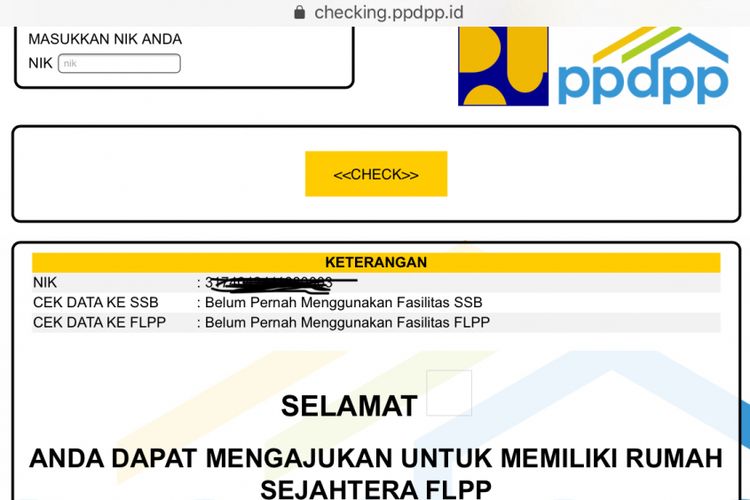 Aplikasi subsidi checking yang bisa dicek pada laman checking.ppdpp.id.