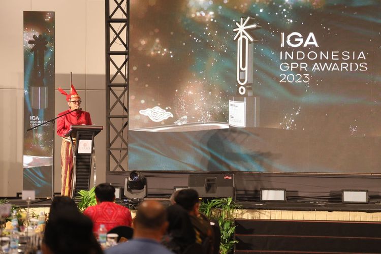 CEO Humas Indonesia Asmono Wikan pada malam penganugerahan Indonesia GPR Awards (IGA) 2023, di Hotel Claro, Jumat (16/06/2023).
