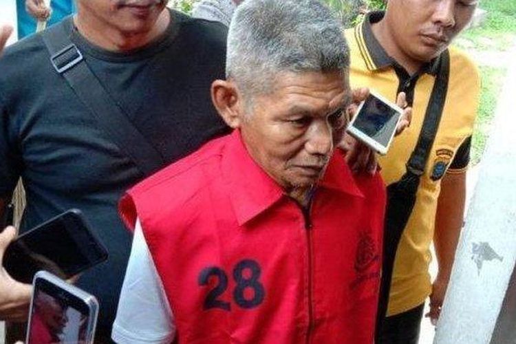 Samirin, terdakwa pencuri getah pohon rambung usai menjalano sidang vonis di Pengadilan Simalungun, Rabu (15/1/2020)