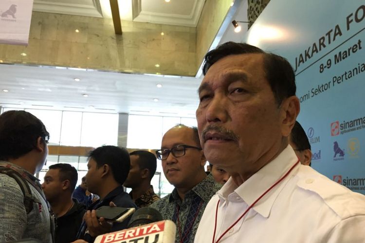 Menteri Koordinator Bidang Kemaritiman Luhut Binsar Panjaitan saat menghadiri Food Security Summit-4 di Jakarta Convention Center, Jakarta Pusat, Jumat (9/3/2018).