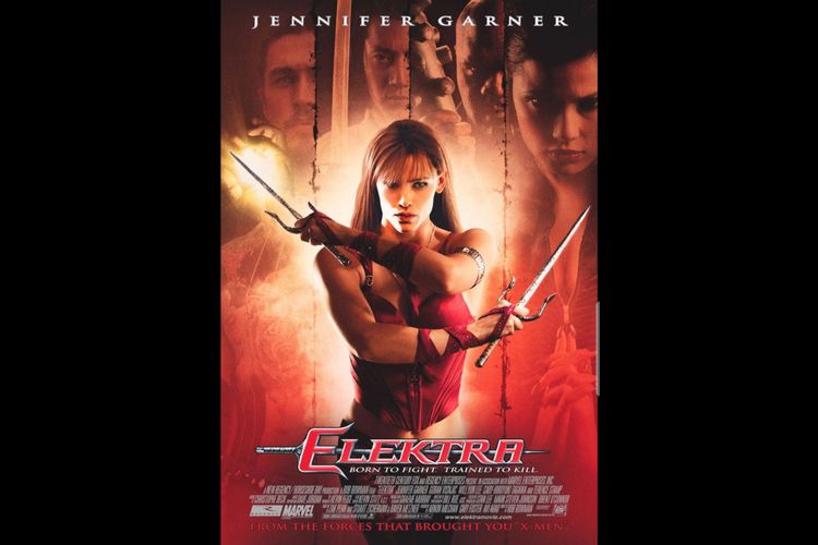 Poster film Elektra (2005). Dibintangi Jennifer Garner.