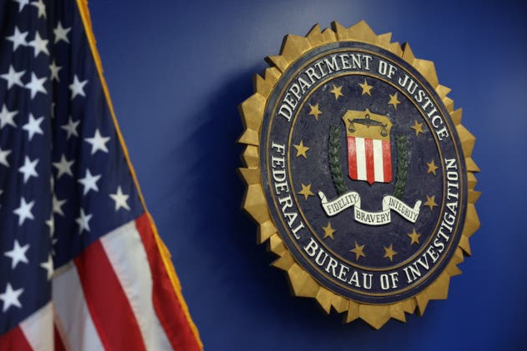 Ilustrasi logo Federal Bureau of Investigation (FBI). 