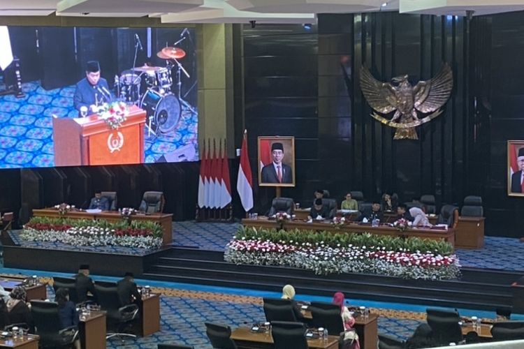DPRD DKI dan Pemerintah Provinsi DKI Jakarta menggelar rapat paripurna pada hari ulang tahun ke-496 DKI Jakarta, Kamis (22/6/2023).
