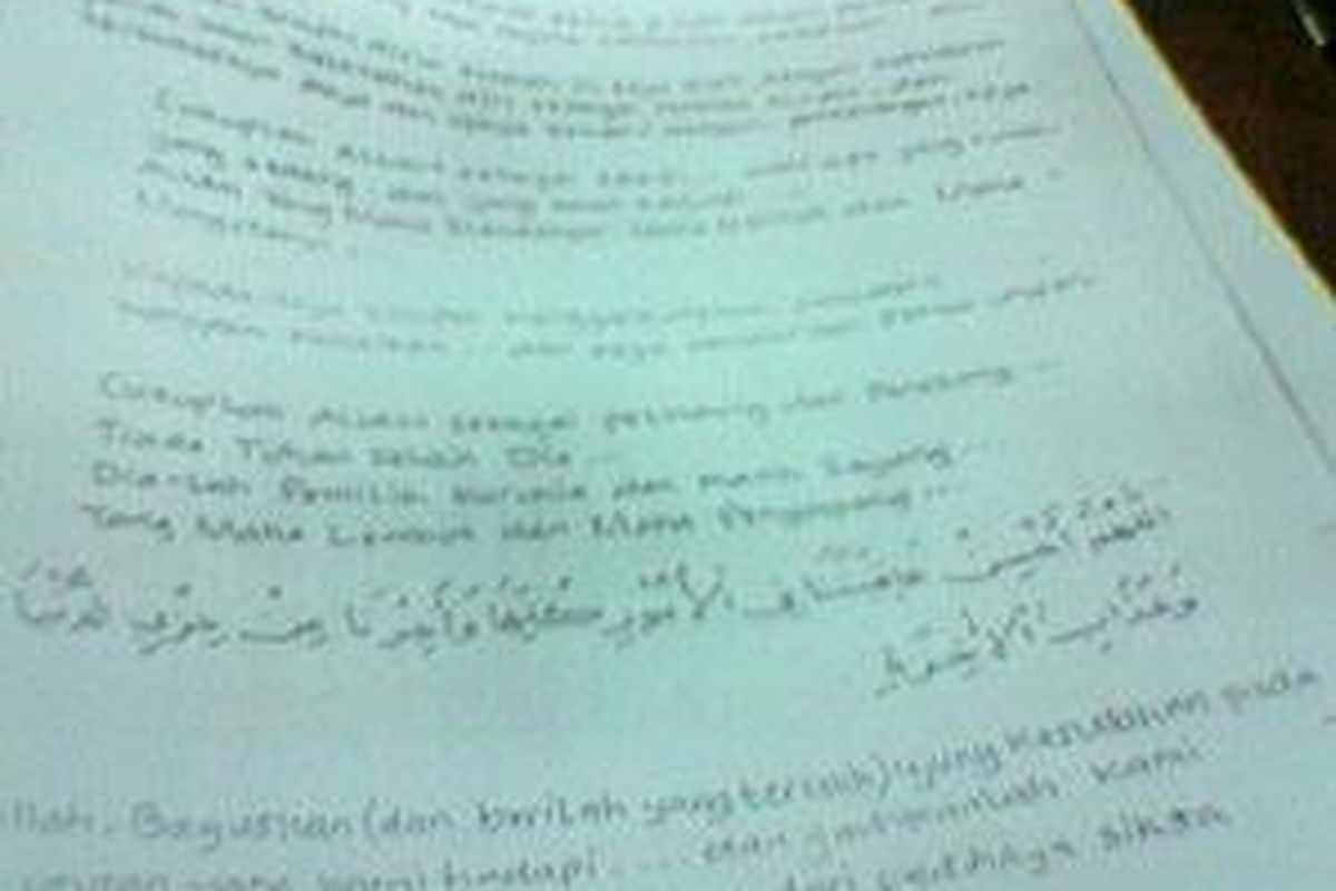 Berkas duplik Abu Dujana yang ditulisnya sendiri 