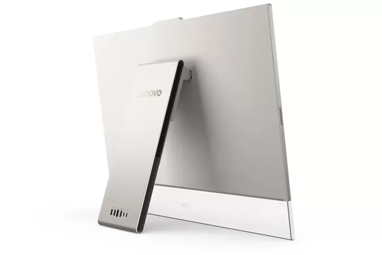 Tampak belakang Lenovo Yoga AIO i Aura Edition.