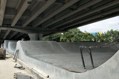 Pembangunan Skatepark di Kolong Flyover Pasar Rebo Hampir Kelar