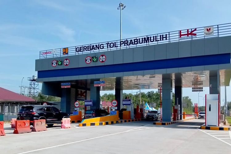 Gerbang Tol Prambulih di Ruas Tol Indralaya-Prambulih, Jalan Tol Trans Sumatera