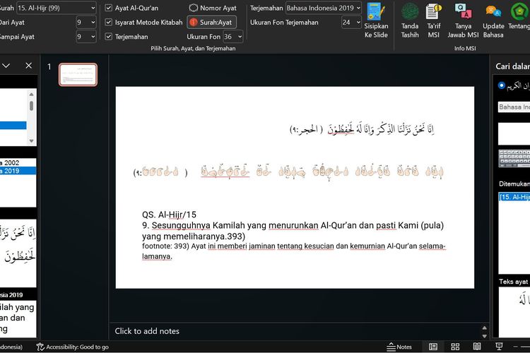 Link Download Qur’an Kemenag Add-ins untuk PowerPoint, Permudah Sisipkan Ayat dan Terjemahan ke Presentasi