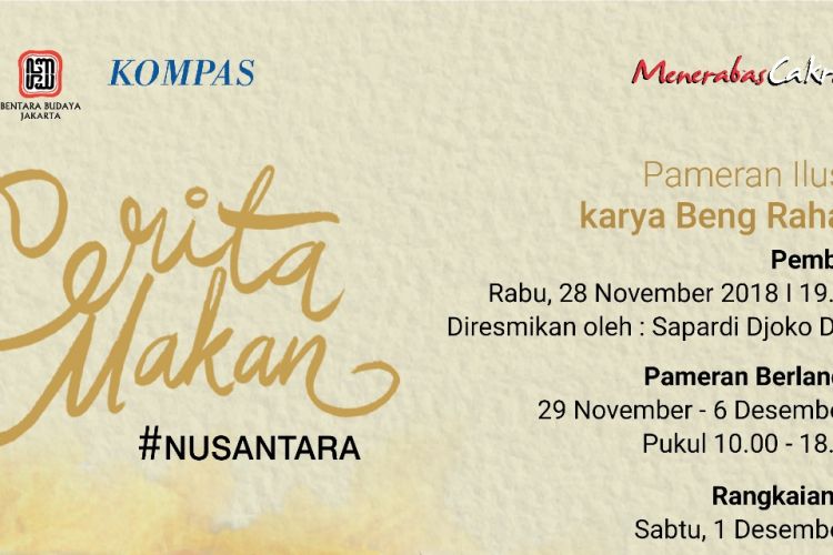 BBJ menghadirkan Pameran Ilustrasi ?Cerita Makan Nusantara? karya Beng Rahadian (29 November - 6 Desember 2019).