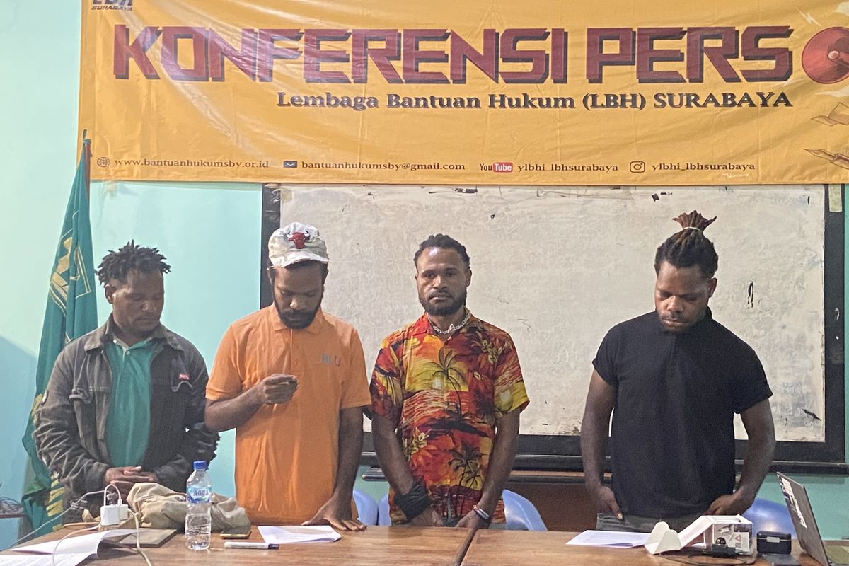 LBH Surabaya dan Mahasiswa Papua belum melapor ke polisi atas dugaan teror, Selasa (1/7/2025).