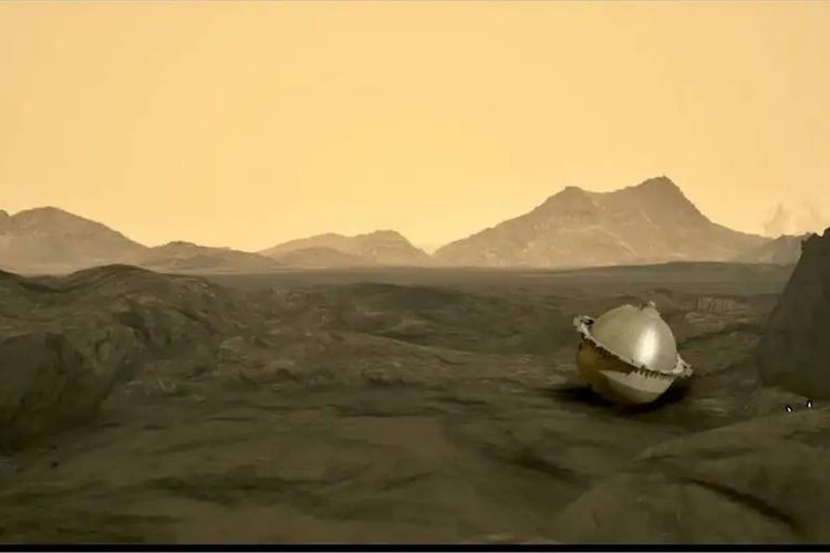 Ilustrasi konsep misi NASA ke planet Venus dengan menggunakan wahana antariksa NASA Davinci.