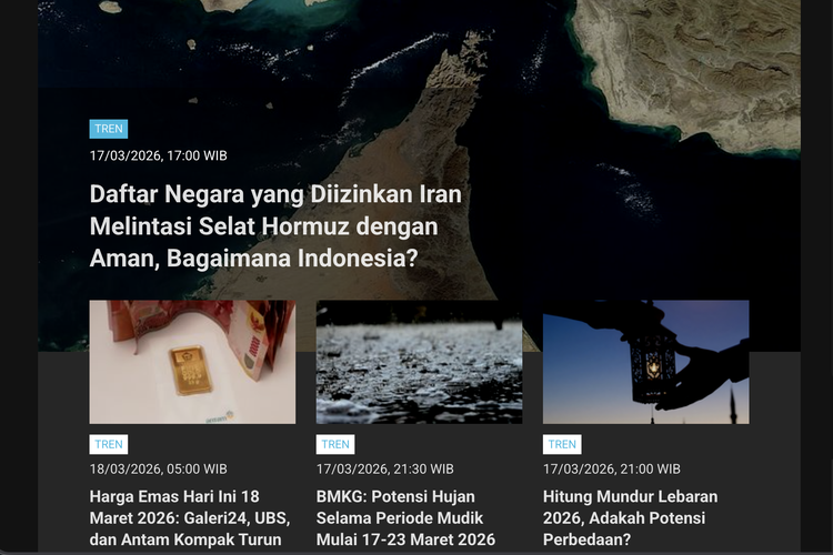 [POPULER TREN] Daftar Negara yang Boleh Melintasi Selat Hormuz | 20 Kota Terpanas di Indonesia