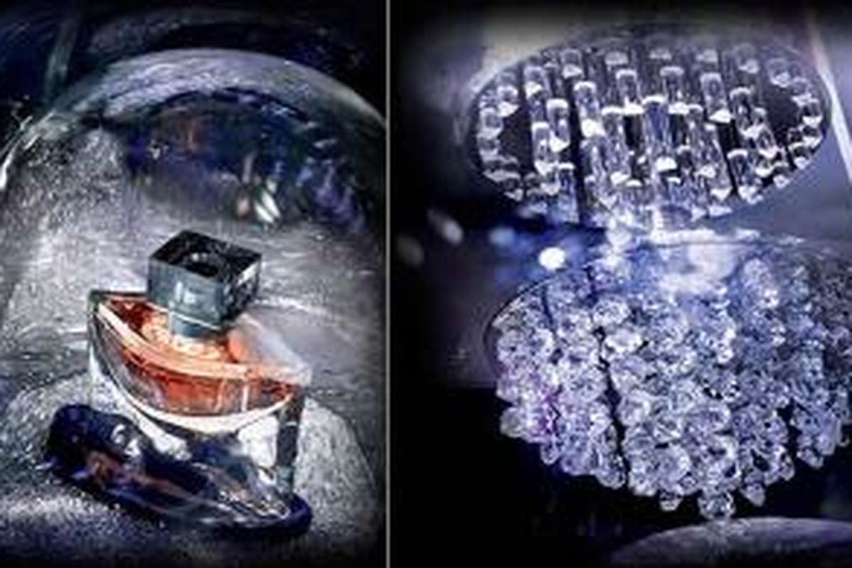 Kemasan parfum Lancome terbaru yang menggunakan ratusan taburan kristal yang menggenapkan kesan mewah nan fantastis.