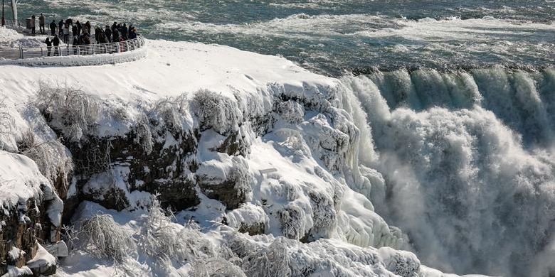 Gara Gara Badai Salju Sebagian Air Terjun Niagara Di As Jadi Es