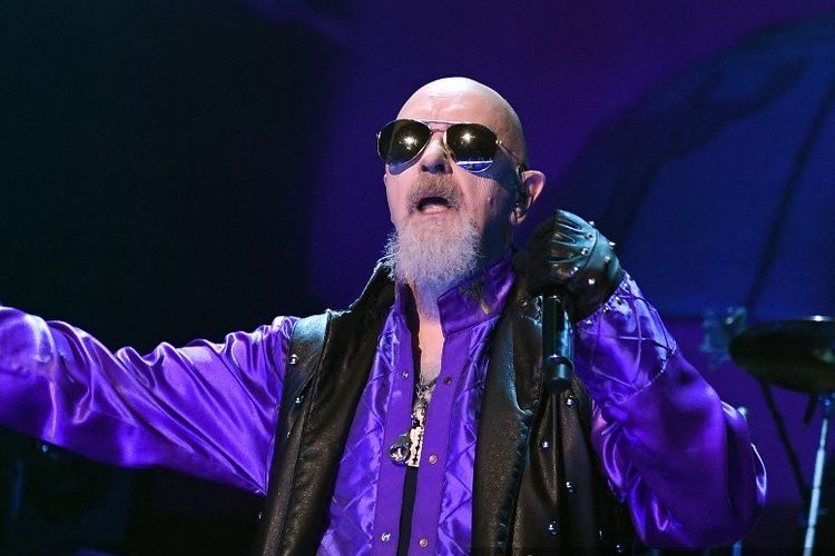 Vokalis Rob Halford dari Judas Priest tampil di konser hari terakhir tur Firepower World Tour di The Joint, Hard Rock Hotel & Casino, Las Vegas, Nevada, pada 29 Juni 2019. 