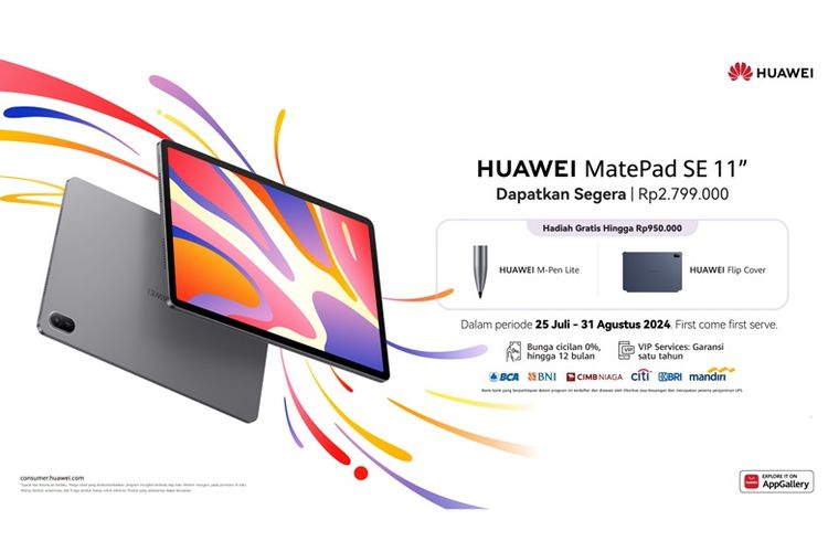 HUAWEI MatePad SE 11 dijual seharga Rp 2.799.000. 