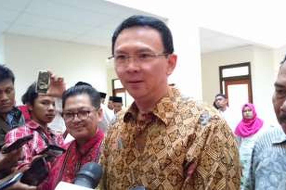 Gubernur DKI Jakarta Basuki Tjahaja Purnama saat acara peresmian 4 Rumah Sakit Umum Kecamatan di RSUK Taman Sari, Jakarta Barat, Sabtu (4/6/2016). 