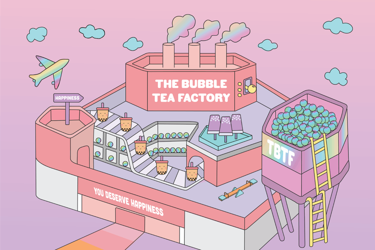 The Bubble Tea Factory adalah dunia bola tapioka yang akan dibuka pada bulan Oktober 2019 di Singapura.