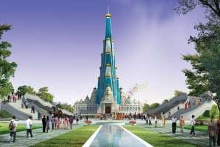 Kuil Vrindavan Chandrodaya Mandir di India bakal menjadi tempat ibadah paling tinggi di dunia dengan tinggi 213 meter.