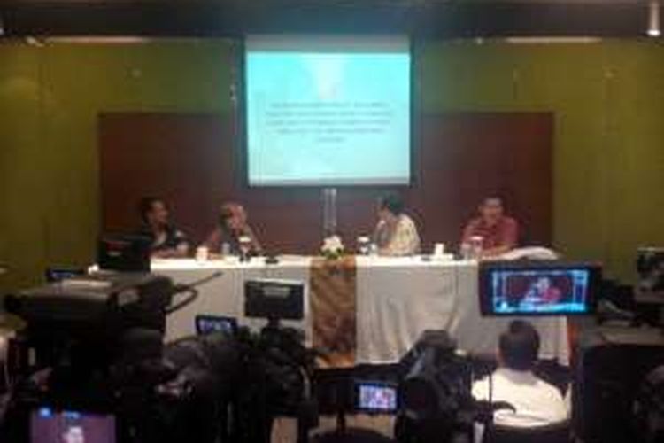 Konferensi pers PT Agung Podomoro Land terkait pembatalan izin Pulau G Teluk Jakarta, di Hotel Pullman Jakarta, Sabtu, (2/7/2016).