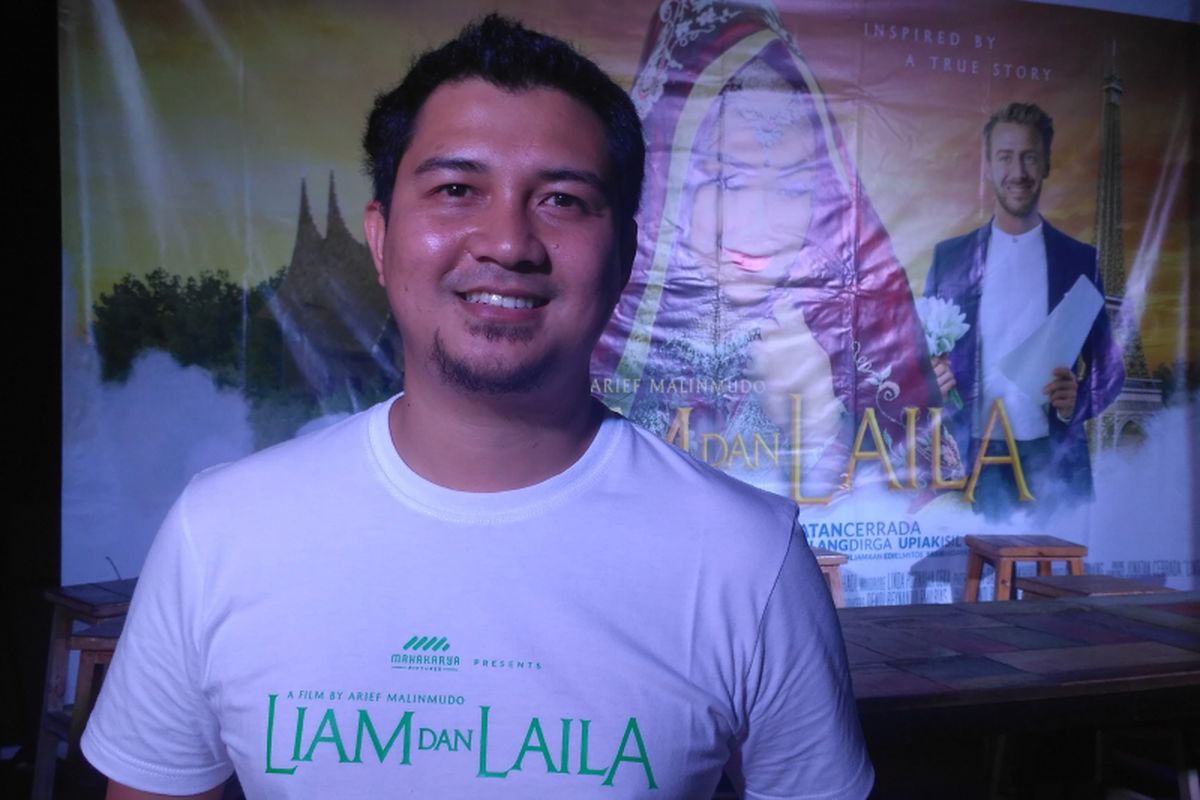 Sutradara muda Arief Malinmudo usai jumpa pers film Liam dan Laila di kawasan Tebet, Jakarta Selatan, Rabu (12/9/2018). 