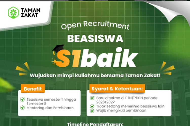 Beasiswa S1 bagi Maba 2026, Full Semester 1-8, Cek Ketentuannya