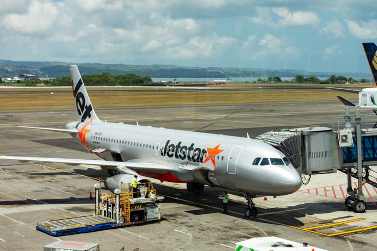 Ilustrasi pesawat Jetstar.