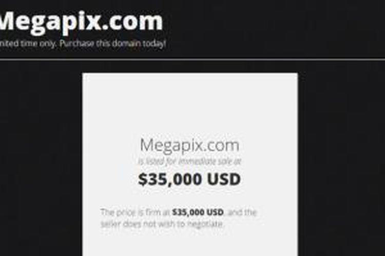 Megapix.com adalah salah satu domain yang sebelumnya dimiliki Kim Dotcom