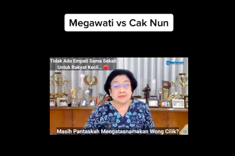Tangkapan layar video kompilasi Megawati dan Cak Nun
