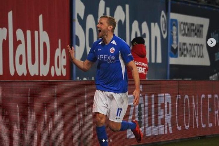 Striker FC Hansa Rostock, Hanno Behrens, yang dikabarkan bakal bergabung dengan Persija Jakarta. (Sumber foto: Tangkapan layar Instagram Hanno Behrens/hannobehrens18)