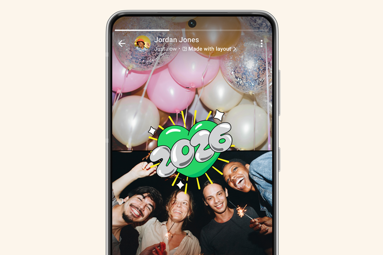 Tampilan stiker animasi WhatsApp khusus tahun baru 2026 yang dipasang di Status WA 
