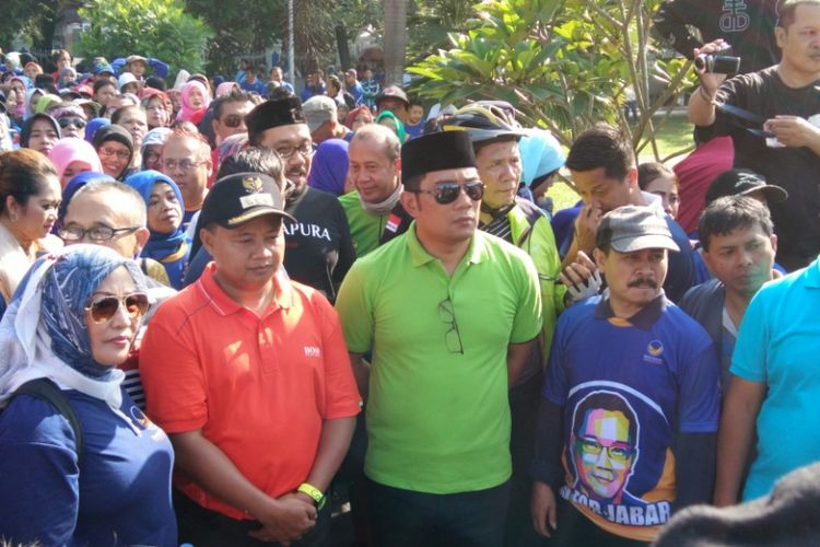 Wali Kota Bandung Ridwan Kamil saat mengunjungi Kota Tasikmalaya dalam rangka sosialisasi figur calon Gubernur Jabar, Sabtu (22/4/2017)