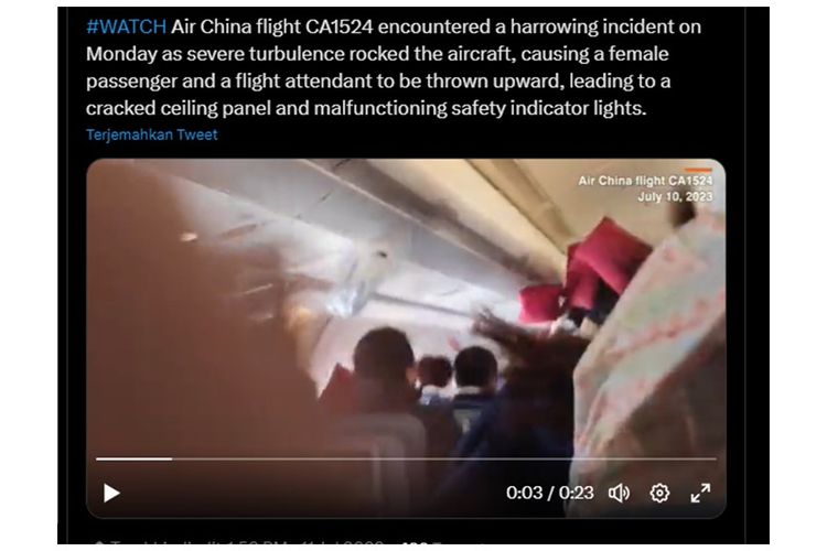 Video viral detik-detik turbulensi di dalam pesawat