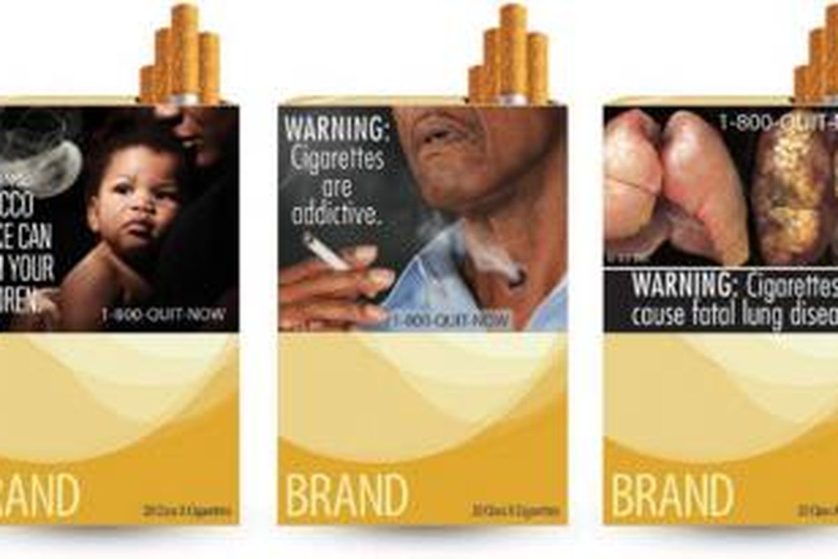 Ilustrasi peringatan bergambar dalam kemasan rokok 