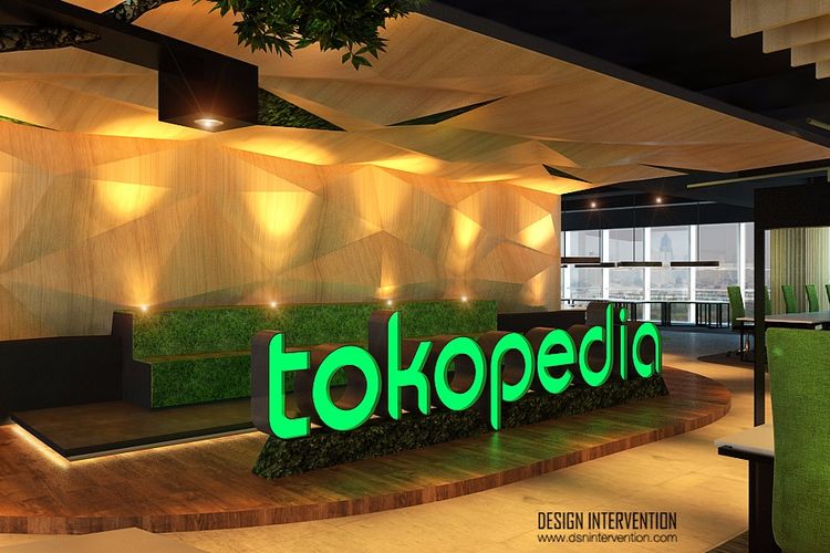 Render 3D desain interior Tokopedia Tower