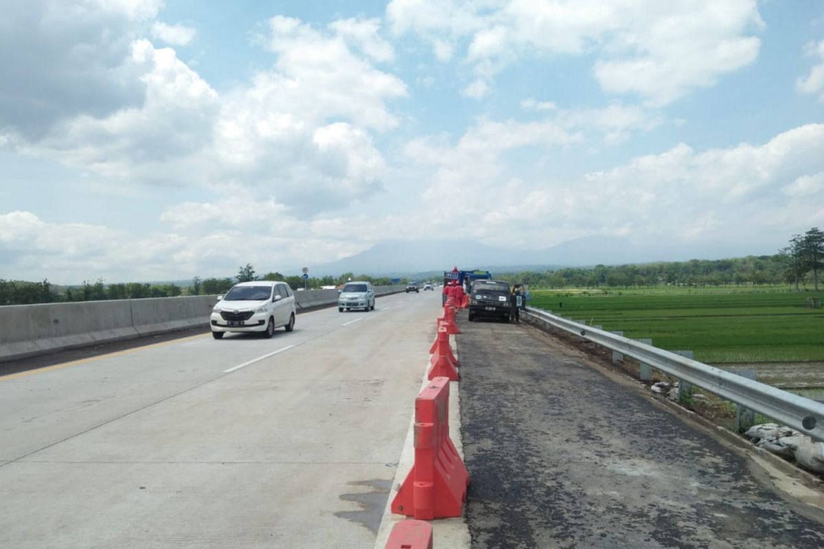 Kondisi ruas Tol Salatiga-Kartasura Km 489+500 setelah diperbaiki.