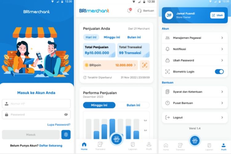 Fitur Login Biometric pada BRImerchant.