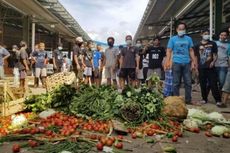 Pedagang Pasar Jatiuwung Lempar Sayuran dan Buah ke Jalan, Kesal 5 Bulan Tak Laku