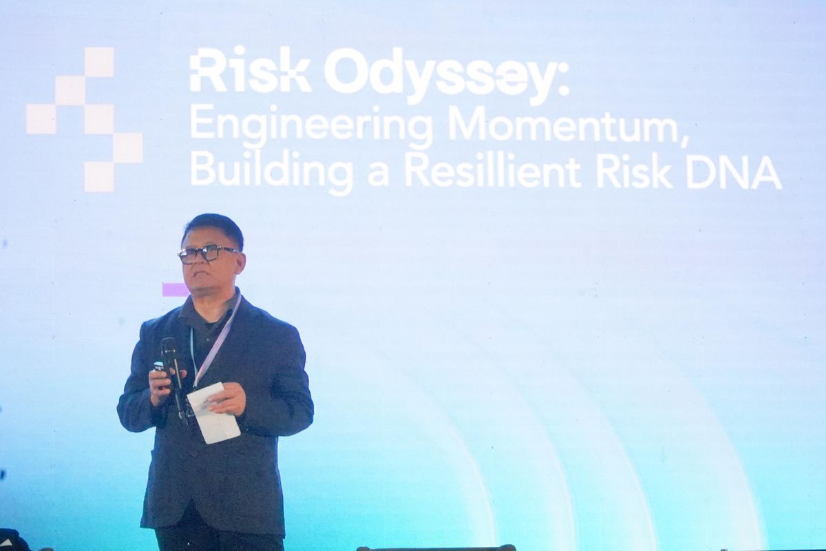 Direktur Sumber Daya Manusia (SDM) dan Umum Jasa Raharja, Rubi Handojo, dalam ERMA International Conference on Enterprise Risk Management (ERM) yang digelar pada 4?5 Desember 2025 di Bali.