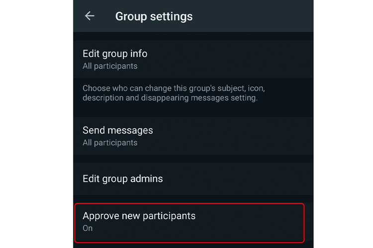Cara mengaktifkan fitur admin baru di WhatsApp