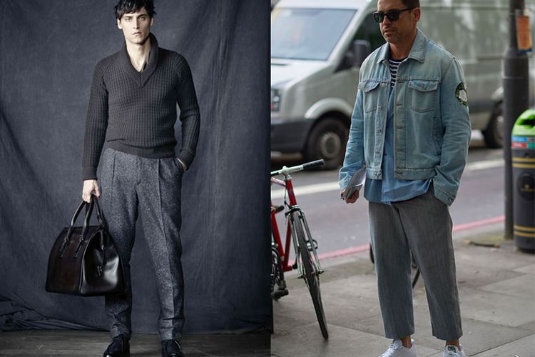 Ilustrasi celana lebar wool