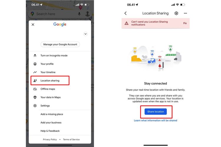 Ilustrasi cara melacak nomor HP lewat Google Maps.