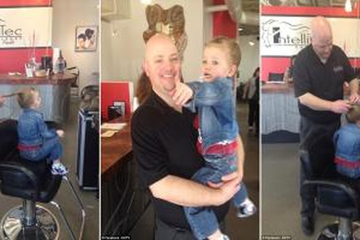 Greg Wickherst belajar menata rambut untuk membahagiakan putri tunggalnya. 